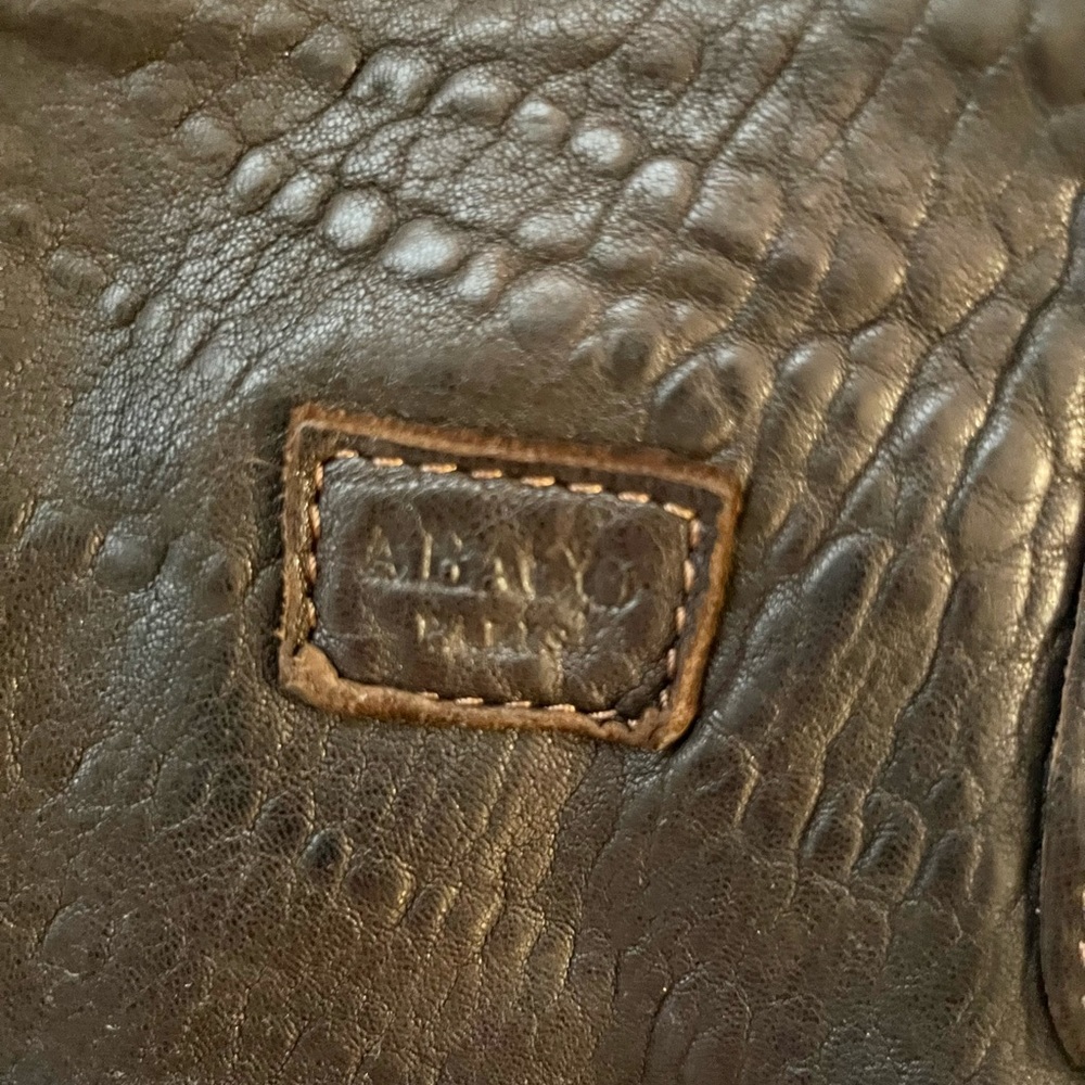 ABACO PARIS pebbled leather satchel crossbody bag cargo utility Y2K era - Picture 8 of 17